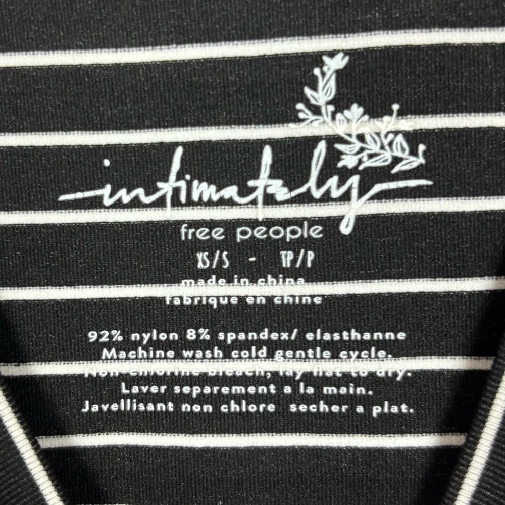 Free People Intimately Seamless Stripe Brami Black White Crop Top Size XS/Small - Picture 3 of 8